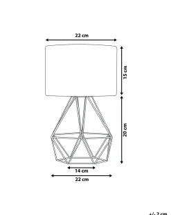 Candeeiro De Mesa 35 Cm Branco E Dourado Maroni
