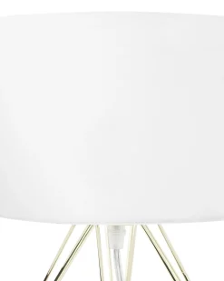 Candeeiro De Mesa 35 Cm Branco E Dourado Maroni