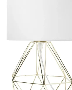 Candeeiro De Mesa 35 Cm Branco E Dourado Maroni