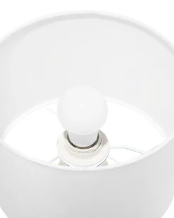 Candeeiro De Mesa 35 Cm Branco E Dourado Maroni