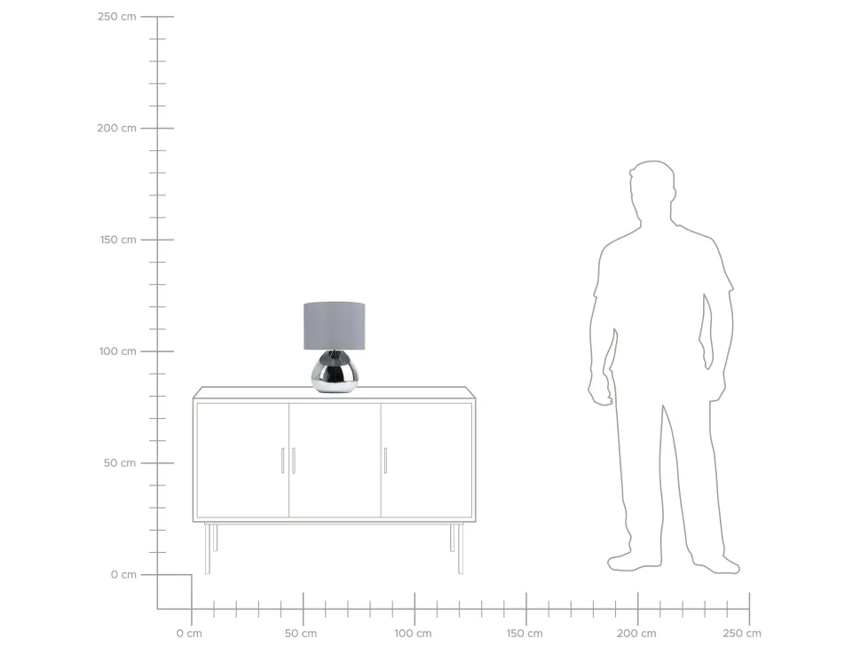 Candeeiro De Mesa 41 Cm Cinzento Ronava