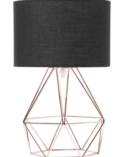 Candeeiro De Mesa 35 Cm Preto E Cor De Cobre Maroni