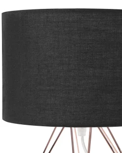 Candeeiro De Mesa 35 Cm Preto E Cor De Cobre Maroni