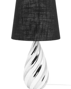 Candeeiro De Mesa 65 Cm Preto E Prateado Visela