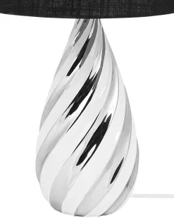 Candeeiro De Mesa 65 Cm Preto E Prateado Visela