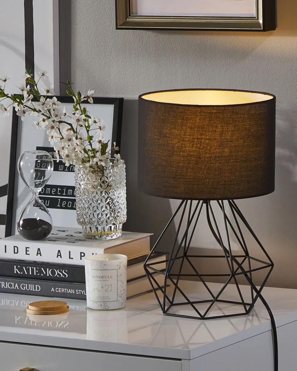 Candeeiro De Mesa 35 Cm Preto Maroni