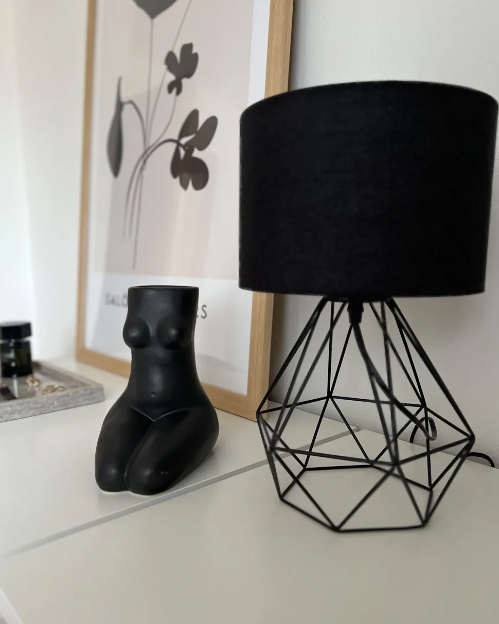 Candeeiro De Mesa 35 Cm Preto Maroni