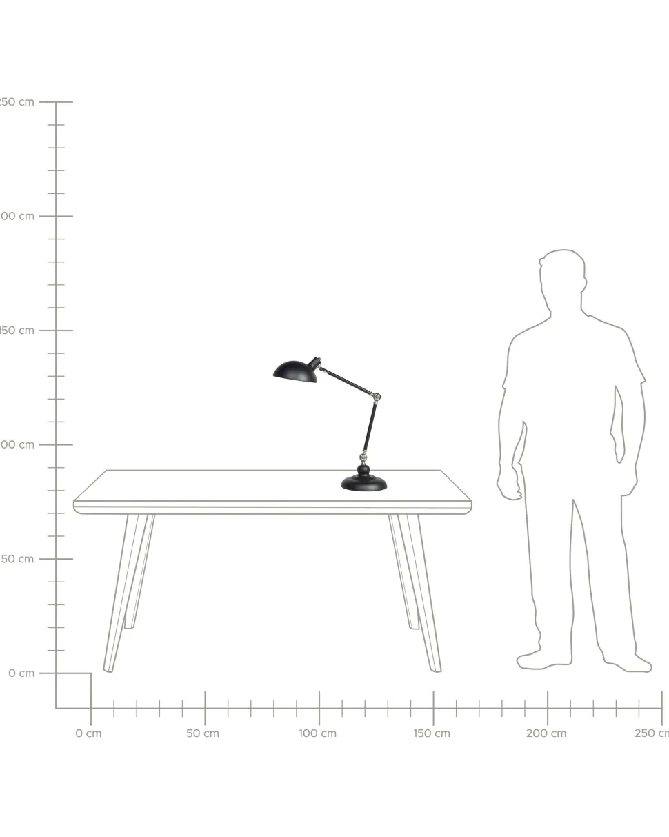 Candeeiro De Mesa Articulado Preto 80 Cm Meramec