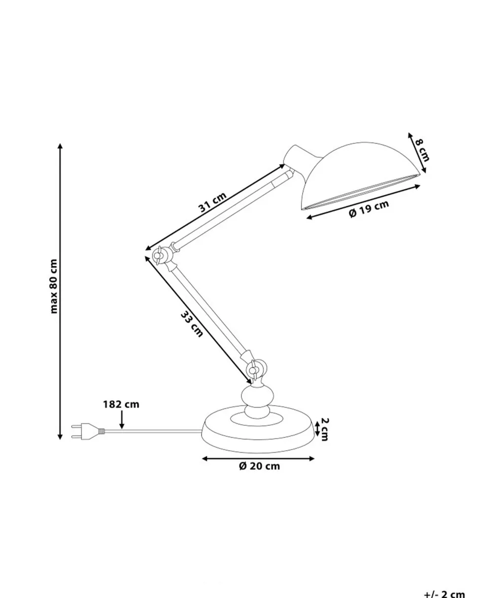 Candeeiro De Mesa Articulado Preto 80 Cm Meramec