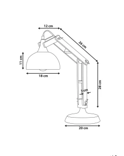 Candeeiro De Mesa Articulado Em Metal Cor De Cobre E Madeira Salado