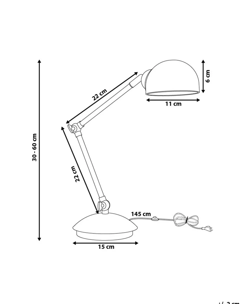 Candeeiro De Mesa Articulavel Em Metal Branco 60 Cm Helmand