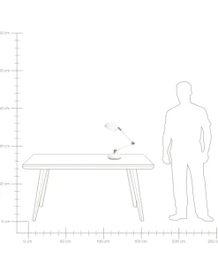 Candeeiro De Mesa Articulavel Em Metal Branco 60 Cm Helmand