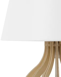 Candeeiro De Mesa Branco Em Madeira Agueda