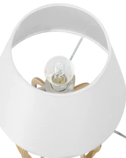 Candeeiro De Mesa Branco Em Madeira Agueda