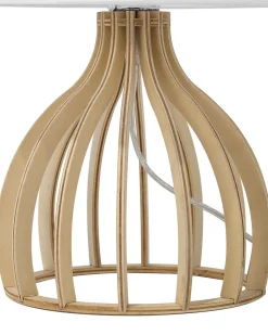 Candeeiro De Mesa Branco Em Madeira Agueda