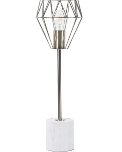 Candeeiro De Mesa Branco E Cor De Bronze 53 Cm Mooni Grande