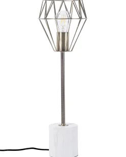 Candeeiro De Mesa Branco E Cor De Bronze 53 Cm Mooni Grande