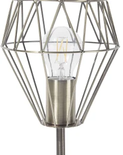 Candeeiro De Mesa Branco E Cor De Bronze 53 Cm Mooni Grande