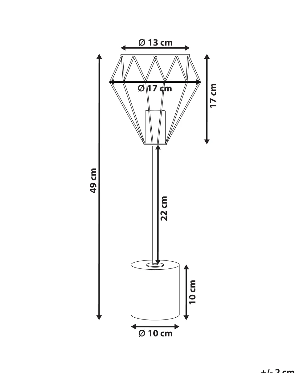Candeeiro De Mesa Branco E Cor De Bronze 53 Cm Mooni Grande