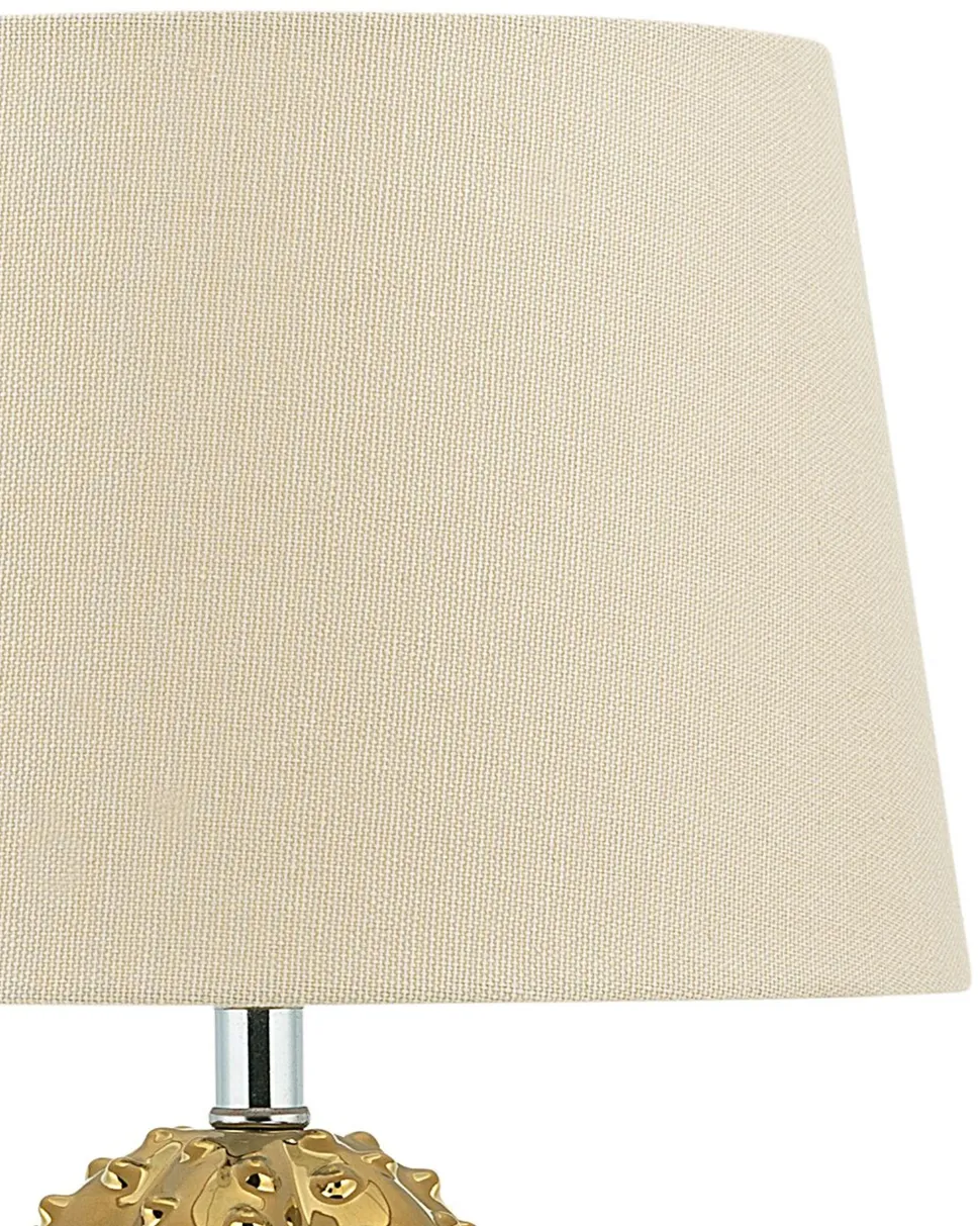 Candeeiro De Mesa Branco E Dourado Velise