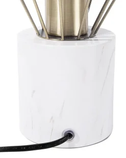 Candeeiro De Mesa Branco E Cor De Bronze 28 Cm Mooni Pequeno