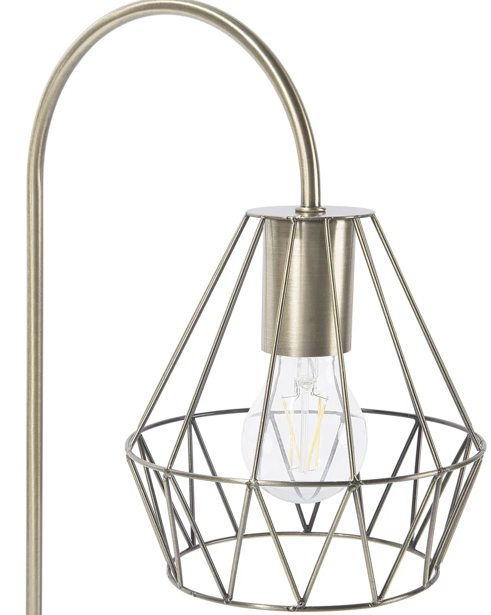 Candeeiro De Mesa Branco E Cor De Bronze 50 Cm Mooni