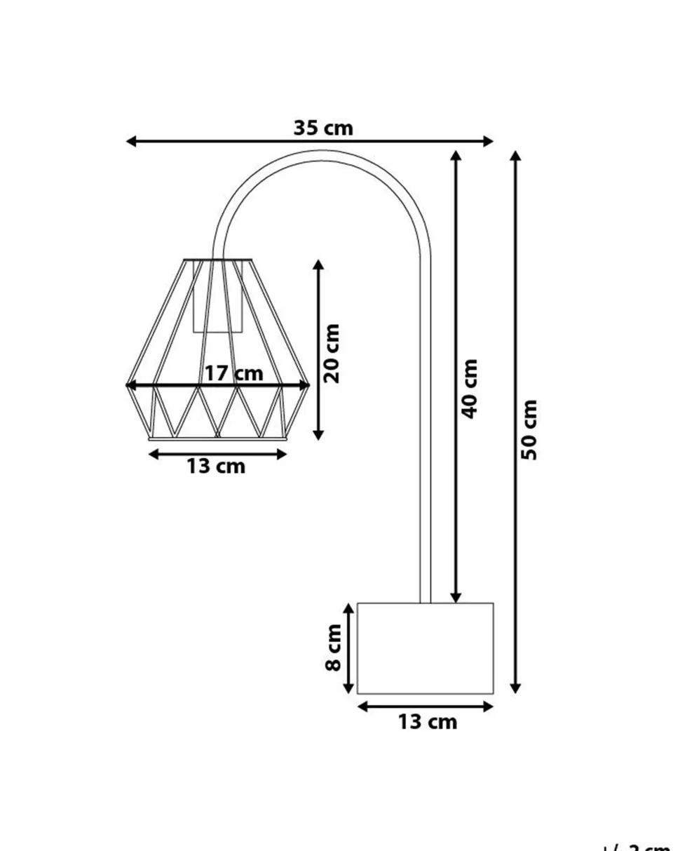 Candeeiro De Mesa Branco E Cor De Bronze 50 Cm Mooni
