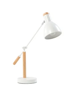 Candeeiro De Mesa Branco E Castanho Peckos