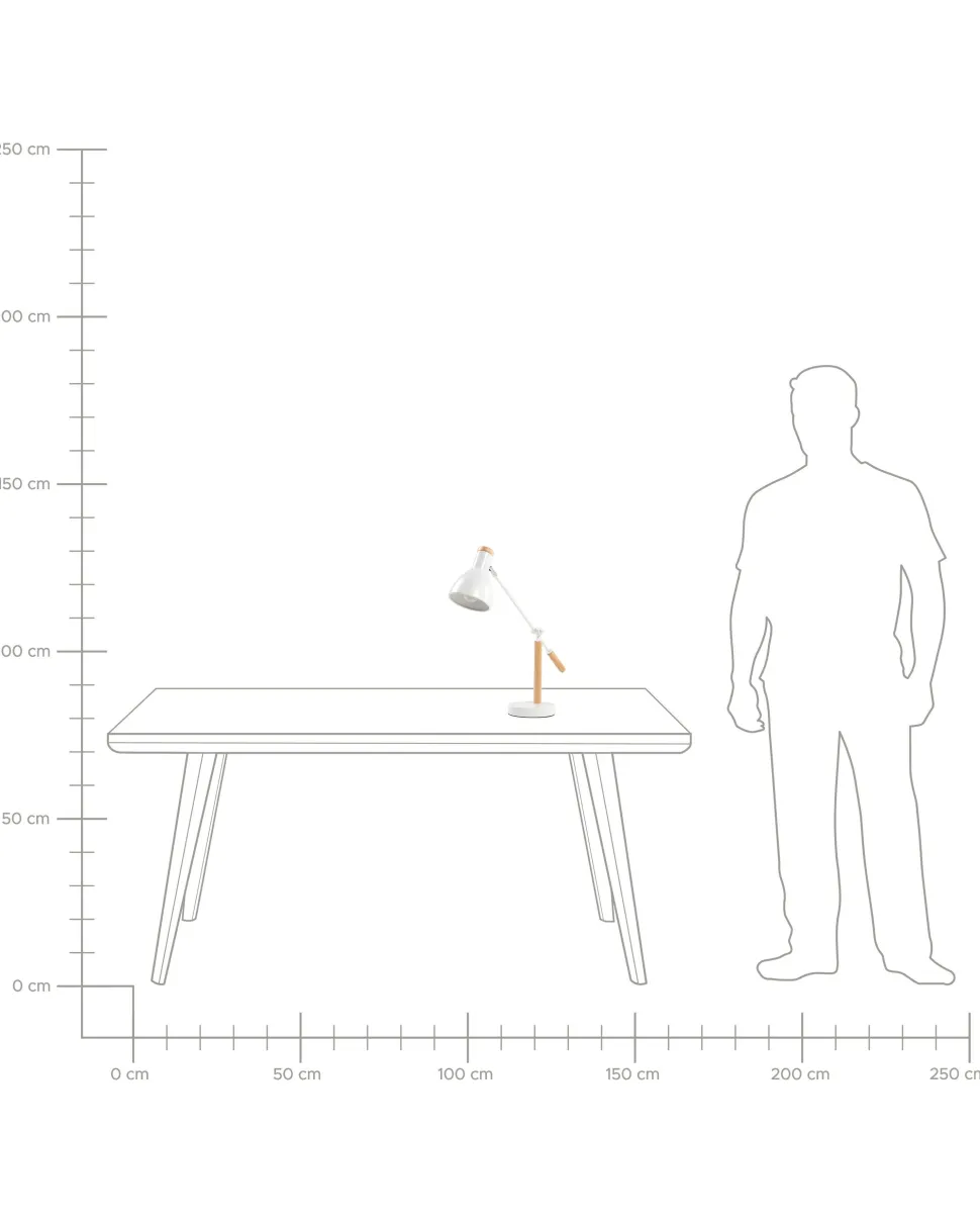 Candeeiro De Mesa Branco E Castanho Peckos