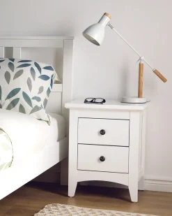 Candeeiro De Mesa Branco E Castanho Peckos