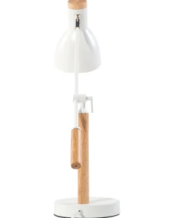 Candeeiro De Mesa Branco E Castanho Peckos