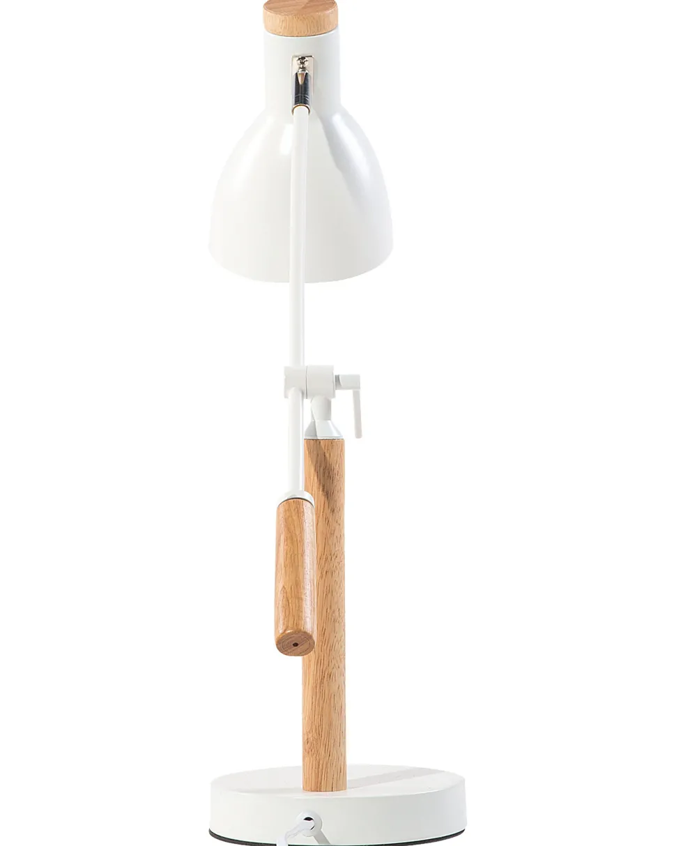 Candeeiro De Mesa Branco E Castanho Peckos