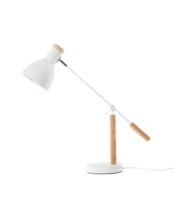 Candeeiro De Mesa Branco E Castanho Peckos