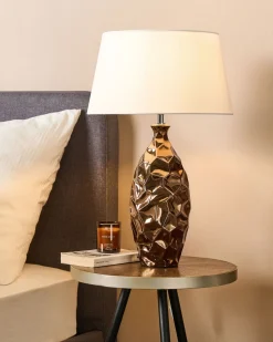 Candeeiro De Mesa Castanho Dourado Tori