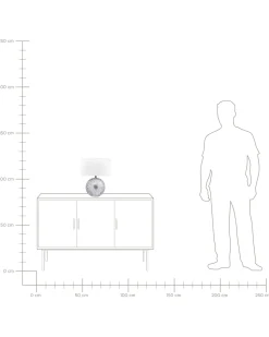 Candeeiro De Mesa Cinzento Com Abajur Em Forma De Tambor Yuna