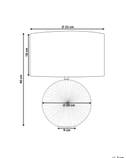 Candeeiro De Mesa Cinzento Com Abajur Em Forma De Tambor Yuna