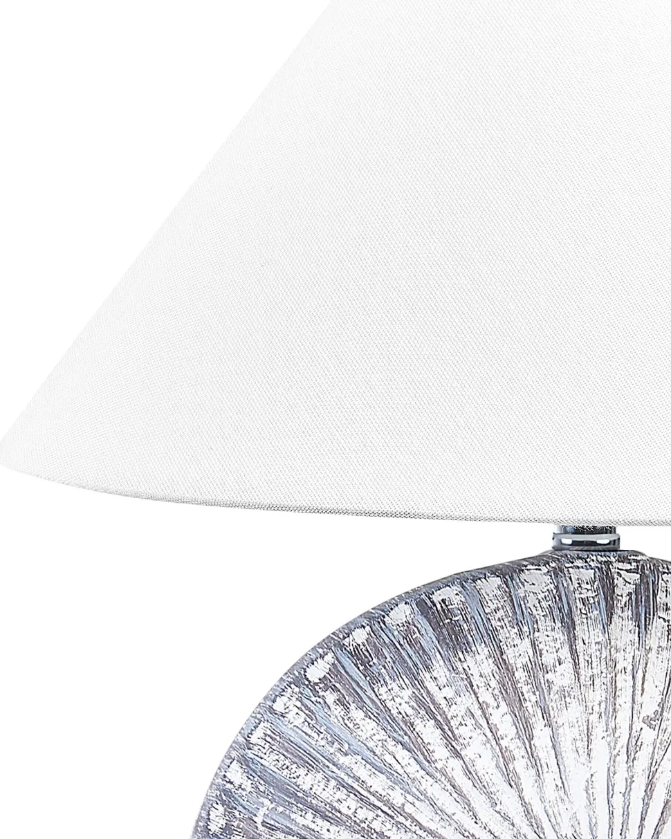 Candeeiro De Mesa Cinzento Com Abajur Em Forma De Cone Yuna