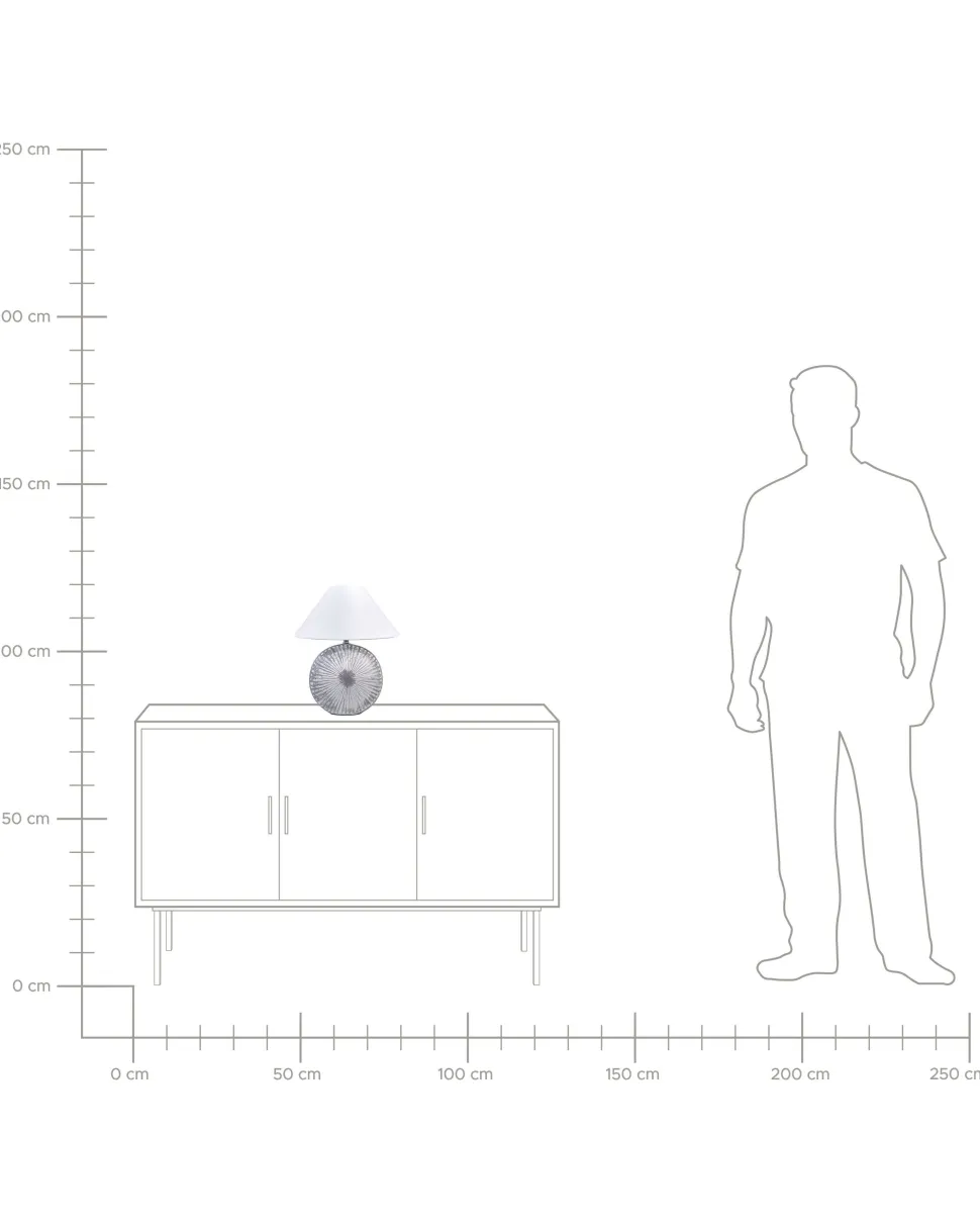 Candeeiro De Mesa Cinzento Com Abajur Em Forma De Cone Yuna