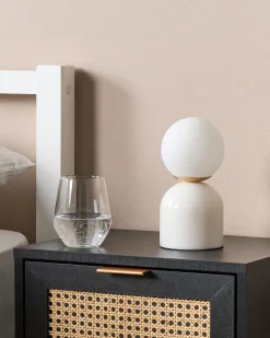 Candeeiro De Mesa Com Efeito De Marmore Branco 21 Cm Kiwi