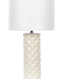 Candeeiro De Mesa De Ceramica Creme E Branco 49 Cm Balonne