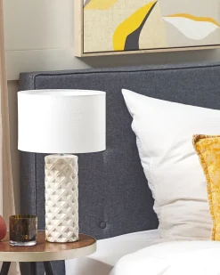 Candeeiro De Mesa De Ceramica Creme E Branco 49 Cm Balonne