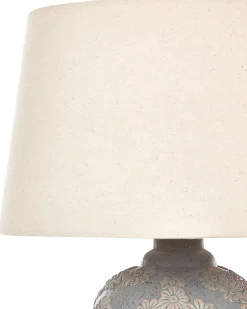 Candeeiro De Mesa De Ceramica Cinzento E Creme 46 Cm Ferrey