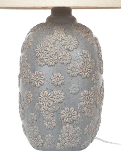 Candeeiro De Mesa De Ceramica Cinzento E Creme 46 Cm Ferrey