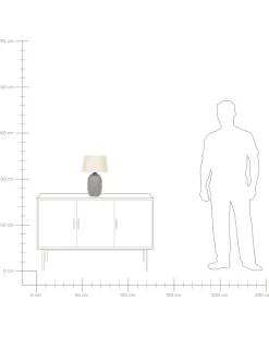 Candeeiro De Mesa De Ceramica Cinzento E Creme 46 Cm Ferrey