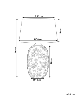 Candeeiro De Mesa De Ceramica Cinzento E Creme 46 Cm Ferrey