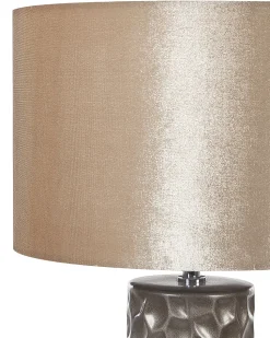 Candeeiro De Mesa De Ceramica Dourado E Creme 50 Cm Sankuru