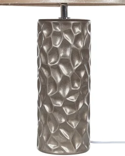 Candeeiro De Mesa De Ceramica Dourado E Creme 50 Cm Sankuru