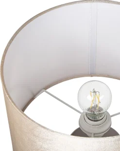 Candeeiro De Mesa De Ceramica Dourado E Creme 50 Cm Sankuru