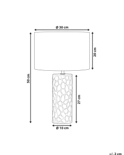 Candeeiro De Mesa De Ceramica Dourado E Creme 50 Cm Sankuru
