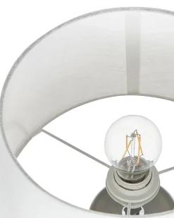 Candeeiro De Mesa De Ceramica Cinzento Claro E Branco 48 Cm Khoper